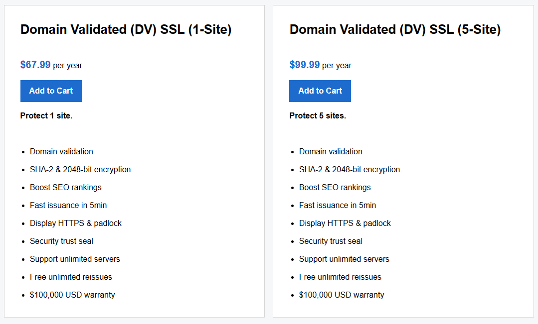 Domain Validated (DV) SSL 